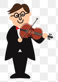 Male violinist png sticker, musician illustration, transparent background. Free public domain CC0 image