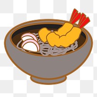 Ramen noodles png sticker, Japanese food illustration, transparent background. Free public domain CC0 image