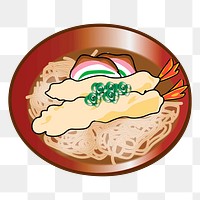 Ramen noodles png sticker, Japanese food illustration, transparent background. Free public domain CC0 image