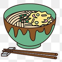 Ramen noodles png sticker, Japanese food illustration, transparent background. Free public domain CC0 image