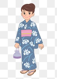 Japanese kimono girl png sticker, transparent background. Free public domain CC0 image