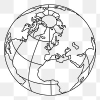 Globe grid png sticker, business illustration, transparent background. Free public domain CC0 image