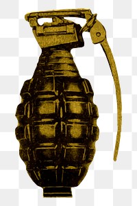 Grenade png sticker, illustration, transparent background. Free public domain CC0 image