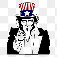 Uncle Sam pointing png sticker, transparent background. Free public domain CC0 image