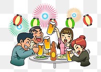 Beer party png sticker, cartoon illustration, transparent background. Free public domain CC0 image