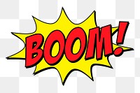 Boom! word png sticker illustration, transparent background. Free public domain CC0 image.