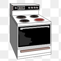 Stove png sticker illustration, transparent background. Free public domain CC0 image.