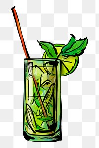 Cocktail png sticker, alcoholic beverage illustration, transparent background. Free public domain CC0 image