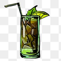 Cocktail png sticker, alcoholic beverage illustration, transparent background. Free public domain CC0 image