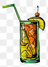 Cocktail png sticker, alcoholic beverage illustration, transparent background. Free public domain CC0 image