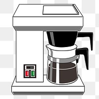 Coffee Maker png sticker illustration, transparent background. Free public domain CC0 image.