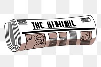 Roll newspaper png sticker illustration, transparent background. Free public domain CC0 image.