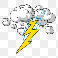 Lightning png sticker illustration, transparent background. Free public domain CC0 image.