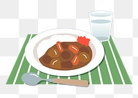 Japanese curry png sticker, food illustration, transparent background. Free public domain CC0 image