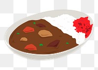 Japanese curry png sticker, food illustration, transparent background. Free public domain CC0 image