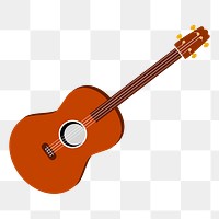 Acoustic guitar png sticker, musical instrument illustration, transparent background. Free public domain CC0 image