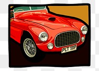 Classic car png sticker, vintage vehicle illustration, transparent background. Free public domain CC0 image