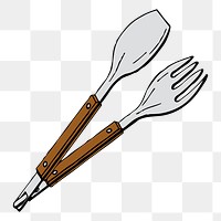 Tongs png sticker kitchenware illustration, transparent background. Free public domain CC0 image.