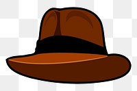 Brown fedora hat png sticker fashion illustration, transparent background. Free public domain CC0 image.