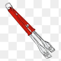 Tongs png sticker kitchenware illustration, transparent background. Free public domain CC0 image.