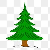 Pine tree png sticker botanical illustration, transparent background. Free public domain CC0 image.