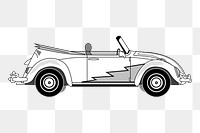 Convertible car png sticker vehicle illustration, transparent background. Free public domain CC0 image.