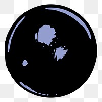 Black ball png sticker object illustration, transparent background. Free public domain CC0 image.
