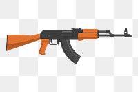 Assault rifle png sticker weapon illustration, transparent background. Free public domain CC0 image.