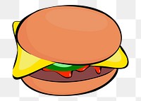 Cheeseburger png sticker fast food illustration, transparent background. Free public domain CC0 image.