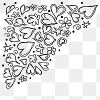 Doodle heart border png sticker cute illustration, transparent background. Free public domain CC0 image.