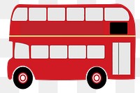 Double decker bus png sticker, public transportation illustration, transparent background. Free public domain CC0 image.