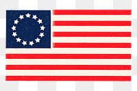 Betsy Ross flag png sticker American illustration, transparent background. Free public domain CC0 image.