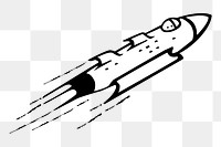 Rocket png sticker, outer space illustration, transparent background. Free public domain CC0 image.