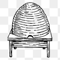 Beehive png sticker apiary illustration, transparent background. Free public domain CC0 image.