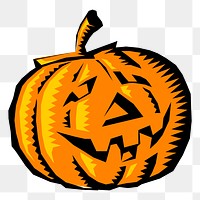 Jack O'Lantern png sticker Halloween illustration, transparent background. Free public domain CC0 image.