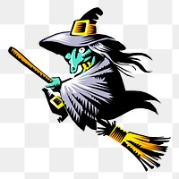 Witch png sticker Halloween illustration, transparent background. Free public domain CC0 image.
