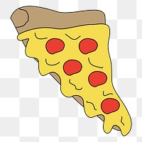 Pepperoni pizza png sticker fast food illustration, transparent background. Free public domain CC0 image.