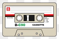 Cassette tape png sticker object illustration, transparent background. Free public domain CC0 image.