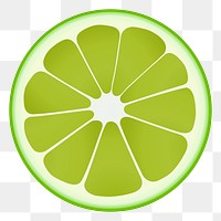 Lime slice png sticker fruit illustration, transparent background. Free public domain CC0 image.