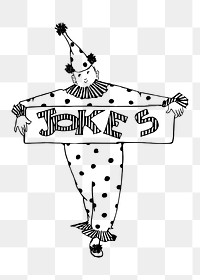 Clown png sticker cartoon character illustration, transparent background. Free public domain CC0 image.