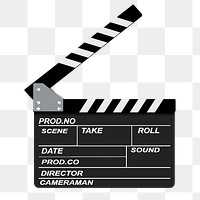 Movie clapper png sticker object illustration, transparent background. Free public domain CC0 image.