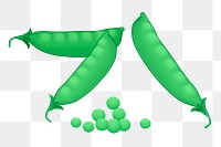 Peas png sticker vegetable illustration, transparent background. Free public domain CC0 image.