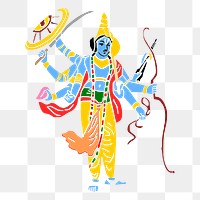 Lord Vishnu png sticker, Hinduism god illustration, transparent background. Free public domain CC0 image.