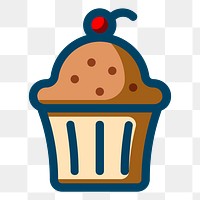 Muffin png sticker dessert illustration, transparent background. Free public domain CC0 image.