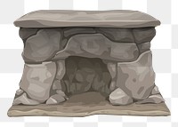 Rock fireplace png sticker illustration, transparent background. Free public domain CC0 image.