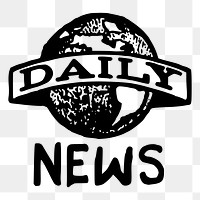 Daily news logo png sticker badge, transparent background. Free public domain CC0 image.