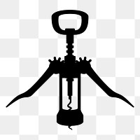 Wine opener silhouette png sticker object illustration, transparent background. Free public domain CC0 image.