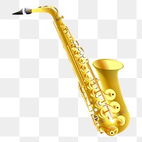 Saxophone png sticker music instrument illustration, transparent background. Free public domain CC0 image.