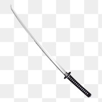 Samurai sword png sticker weapon illustration, transparent background. Free public domain CC0 image.