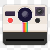 Instant camera png sticker retro device illustration, transparent background. Free public domain CC0 image.